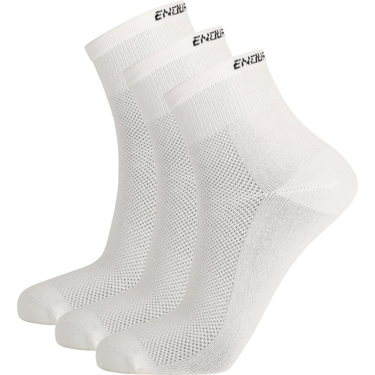 FZ FORZA Alcudia 3-Pack Bamboo Run Socks Quarter Socks 1002 White