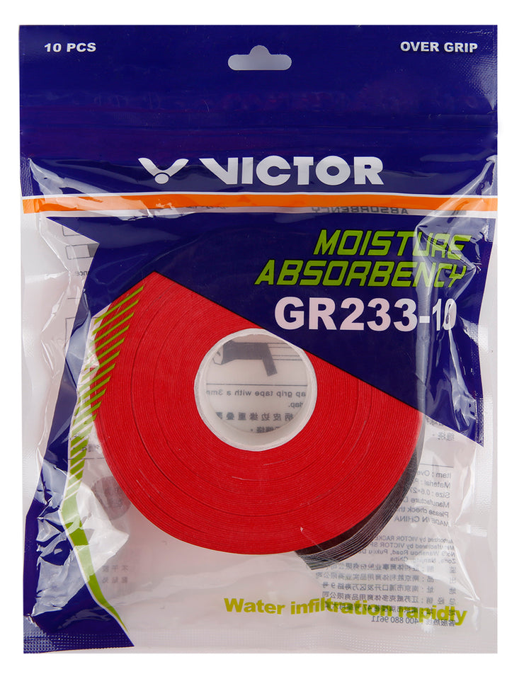 VICTOR GR233-10 Overgrip Grip 4999D Red (D)