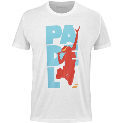 BABOLAT PADEL COTTON TEE MEN T-shirt 1000 White/White