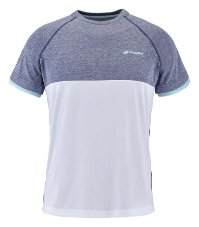 BABOLAT PLAY CREW NECK TEE MEN T-shirt 1079 White/Blue Hthr