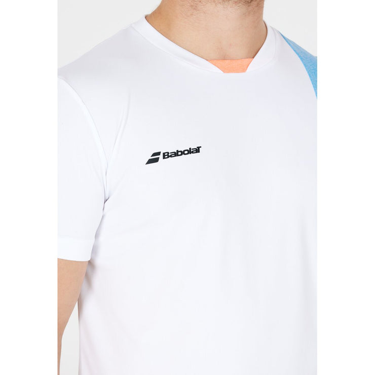 BABOLAT PLAY CREW NECK TEE MEN T-shirt 1095 White/Blue