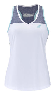 BABOLAT PLAY TANK TOP WOMEN T-shirt 1079 White/Blue Hthr