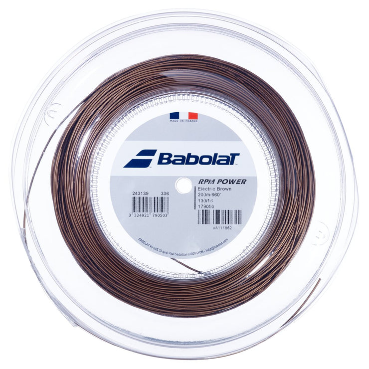 BABOLAT RPM POWER 200 m Tennis Strings 336 Electric brown