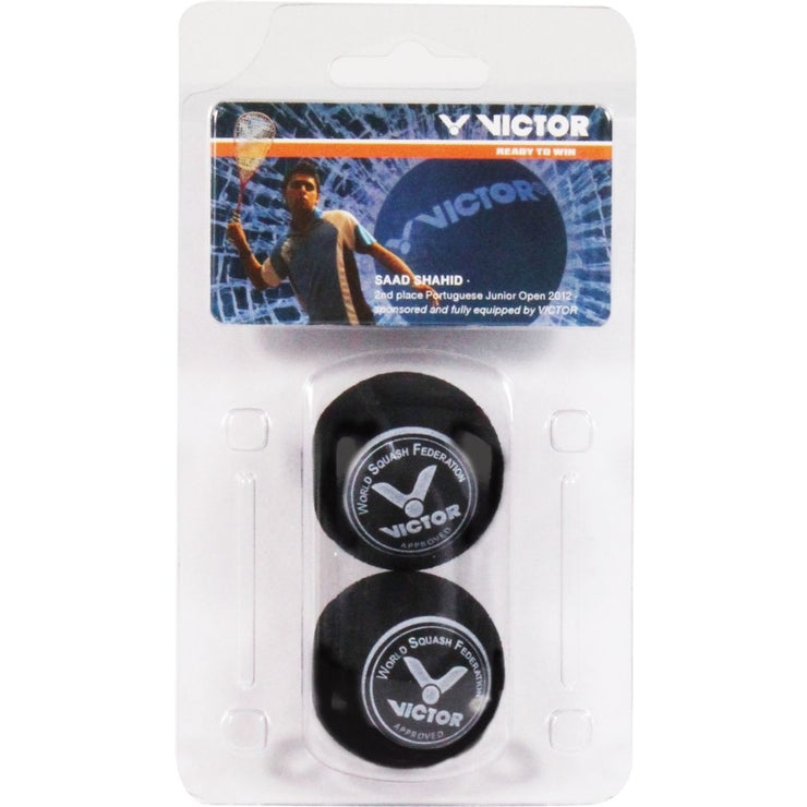 VICTOR Squashball Double Yellow 2 Pcs. Squashball 1001 Black